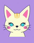 Cute Cat Face Pattern Rug