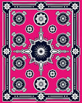 Bold Fuchsia Geometric Starburst Medallion Rug