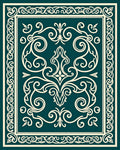 Elaborate Cream Swirl Decorative Rug