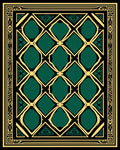 Emerald Golden Geometric Pattern Rug
