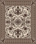 Elegant Floral Swirl Pattern Rug