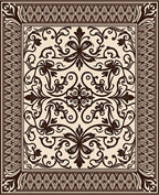 Elegant Floral Swirl Pattern Rug