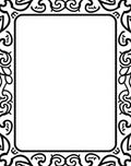 Elegant Black Scrollwork Border Rug