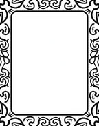 Elegant Black Scrollwork Border Rug