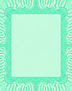 Mint Green Ornate Border Design Rug