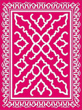 Ornate Geometric Pink White Pattern Rug