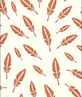 Rustic Orange Feather Pattern Rug