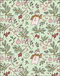 Whimsical Winter Snowman Floral Garland Rug