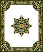 Intricate Gold Green Floral Mandala Design Rug