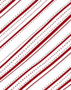 Red White Diagonal Stripe Floral Rug