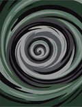 Abstract Swirls of Green and Gray Rug