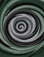 Abstract Swirls of Green and Gray Rug