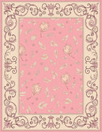 Ornate Floral Leaf Frame Rug