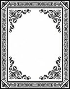 Black Intricate Floral Border Design Rug