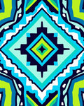 Geometric Diamond Pattern Abstract Art Rug