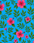 Tropical Hibiscus Blossom Pattern Rug