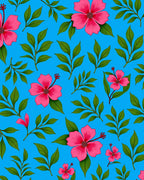 Tropical Hibiscus Blossom Pattern Rug