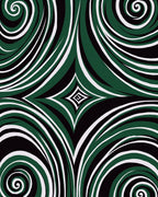 Abstract Swirl Green Black White Rug