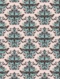 Vintage Teal Scrollwork Pattern Rug