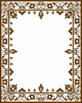 Ornate Floral Border Pattern Rug