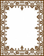 Ornate Floral Border Pattern Rug