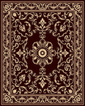 Elegant Floral Scrollwork Vintage Design Rug