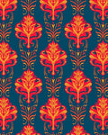 Ornate Red Gold Floral Pattern Rug