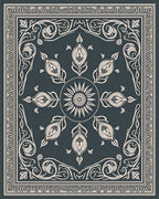 Elegant Cream Floral Medallion Rug