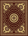 Ornate Floral Mandala Deep Red Rug