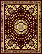 Ornate Floral Mandala Deep Red Rug