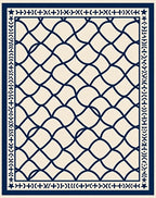 Interlocking Waves Geometric Pattern Rug