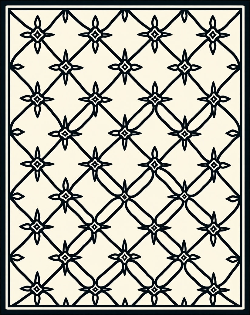 Lattice Star Geometric Pattern Rug