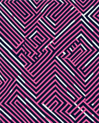 Geometric Maze Abstract Design Rug