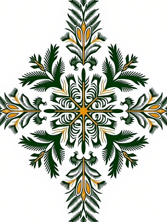 Foliage Intricate Geometric Pattern Rug