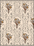 Brown Floral Woven Abstract Pattern Rug
