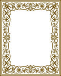Ornate Floral Scrollwork Border Design Rug