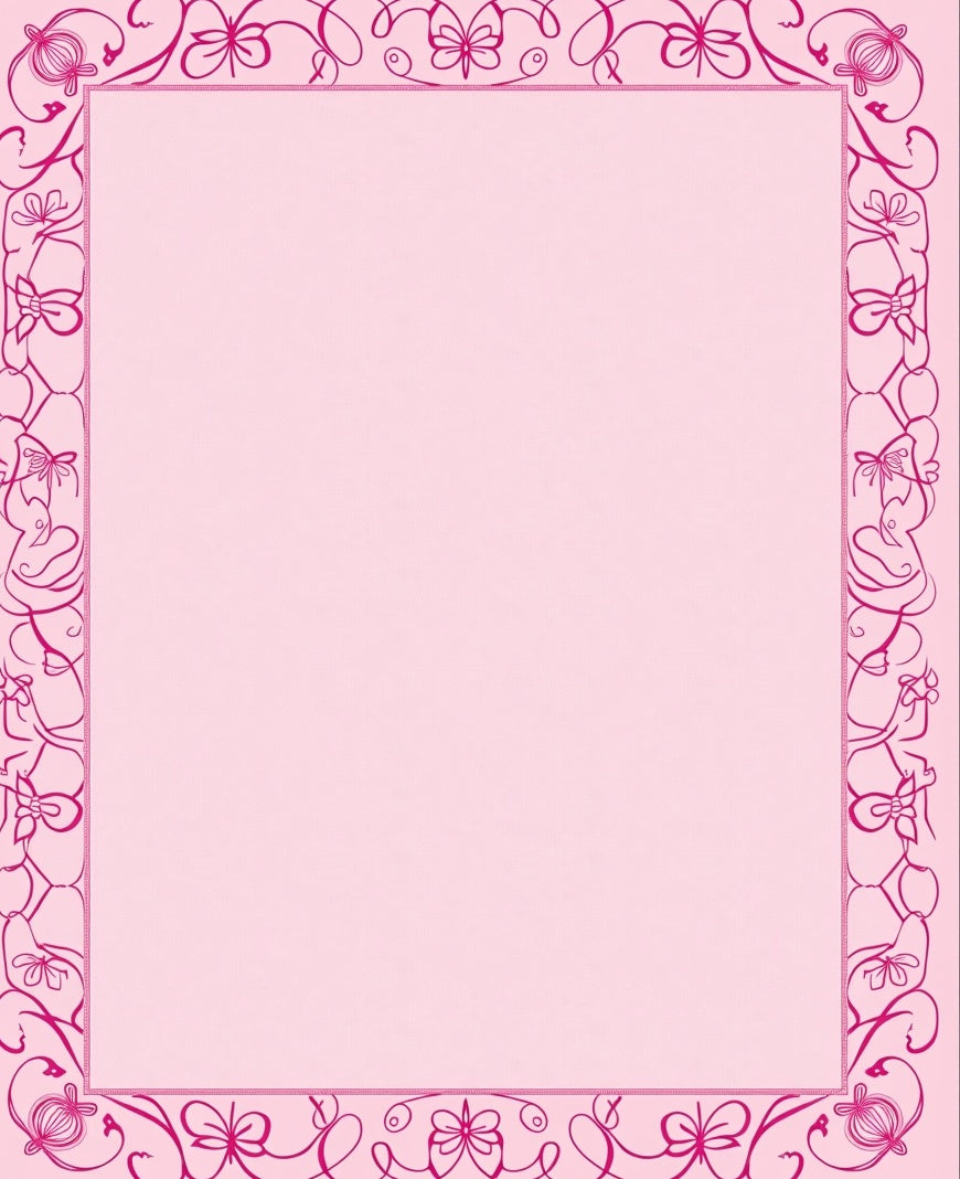 Pink Butterfly Bow Patterned Rug