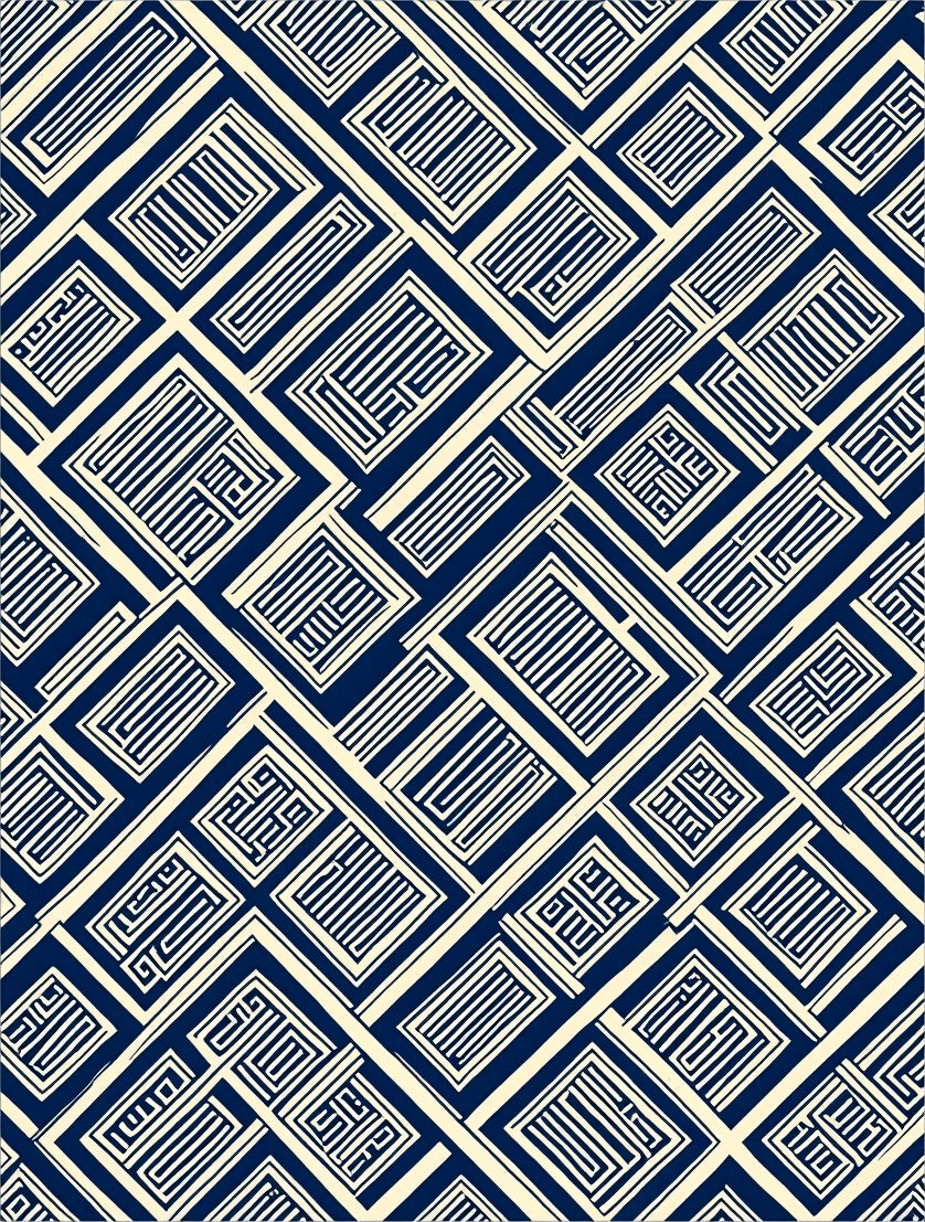 Geometric Maze Pattern Rug