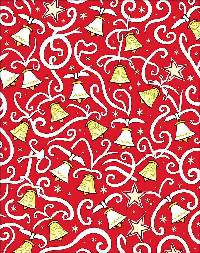 Holiday Bell Star Swirl Red Rug
