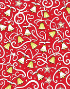 Holiday Bell Star Swirl Red Rug