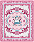 Pink Snowman Floral Medallion Rug