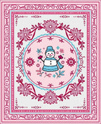 Pink Snowman Floral Medallion Rug