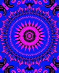 Vibrant Pink Blue Floral Mandala Design Rug
