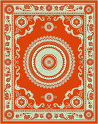 Ornate Mandala With Floral Accents Rug