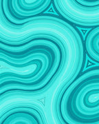 Blue Swirl Triangles Abstract Design Rug