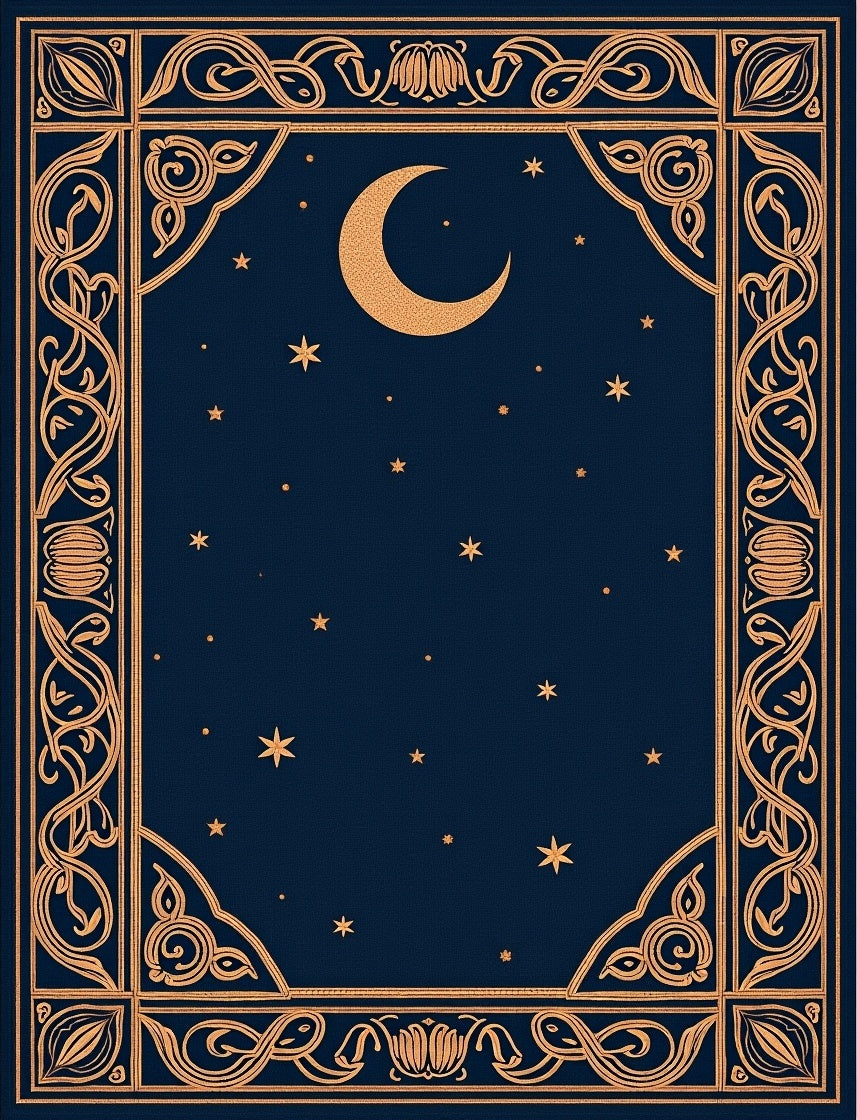 Celestial Moonlight Patterned Design Rug