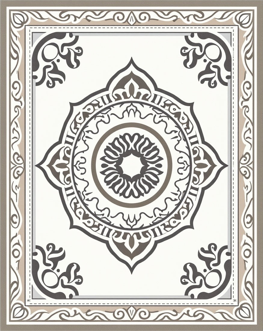 Classic Geometric Mandala Pattern Rug
