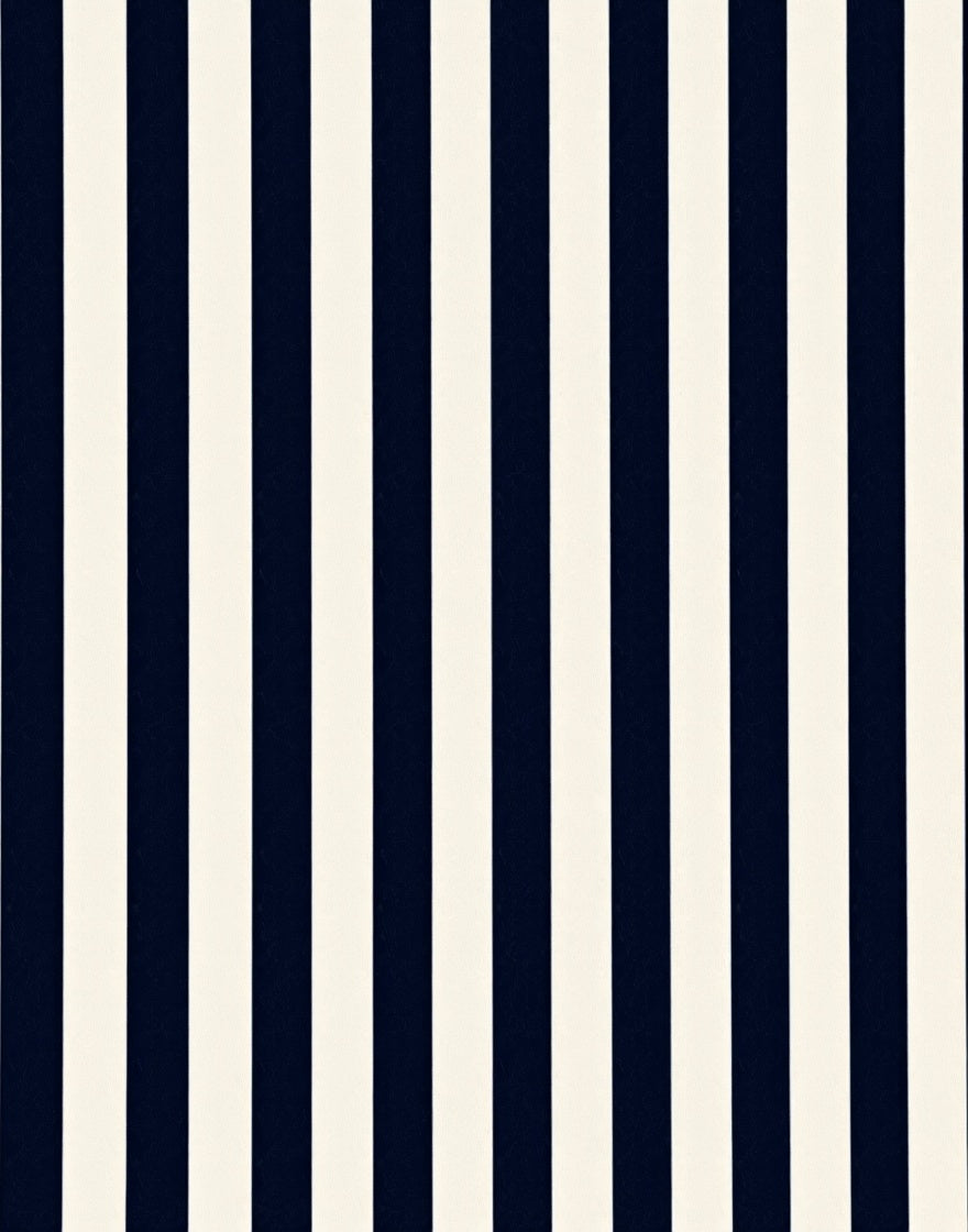 Bold Navy and Cream Stripe Design Rug