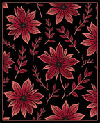 Bold Floral Print With Red Petals Rug