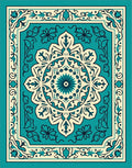 Intricate Teal Floral Medallion Rug